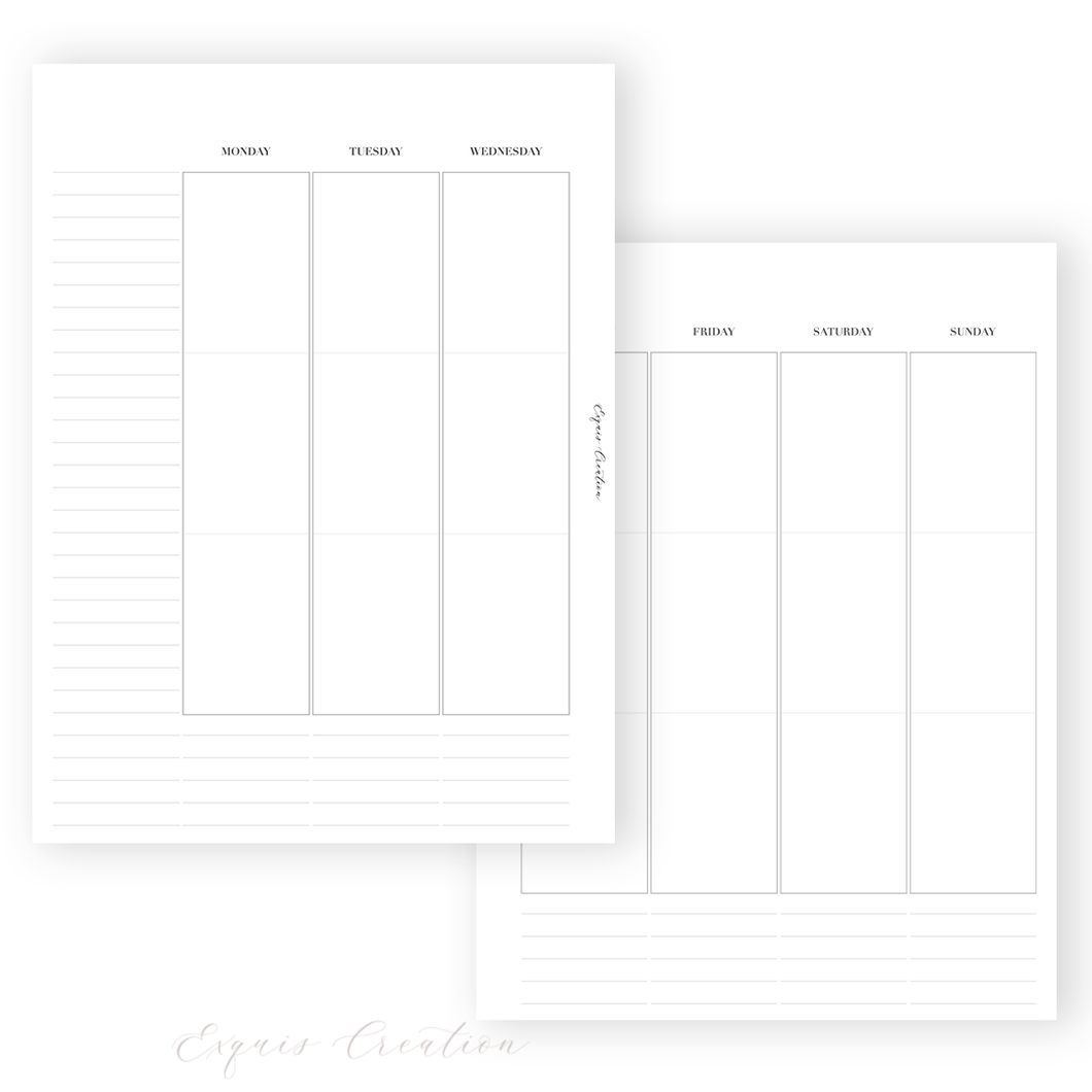 Planner Inserts | Classic HP Week On 2 Pages