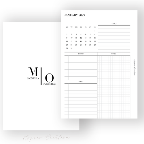 Planner Inserts | Monthly Plan DATED